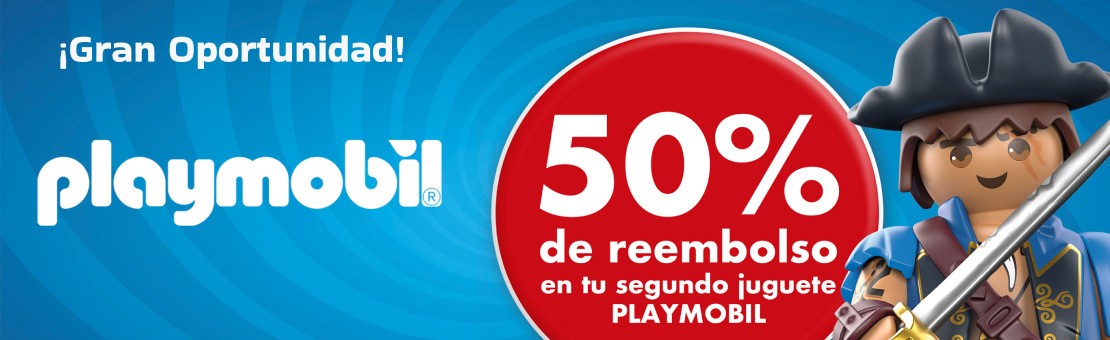 50% de reembolso en tu segunda unidad de playmobil